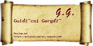 Gulácsi Gergő névjegykártya